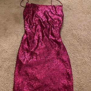 Pink sparkly mini dress, only worn once, size medium